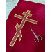 Embroidered cross for vestment or church covers - Cross patch application