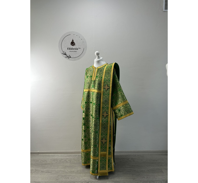 Orthodox vestment set for deacon - Liturgical stichar and orar in brocade