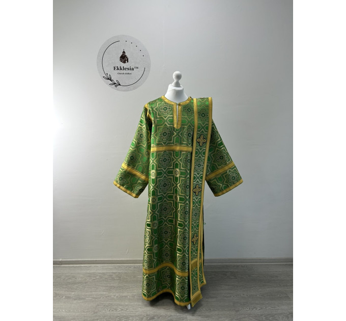 Orthodox vestment set for deacon - Liturgical stichar and orar in brocade