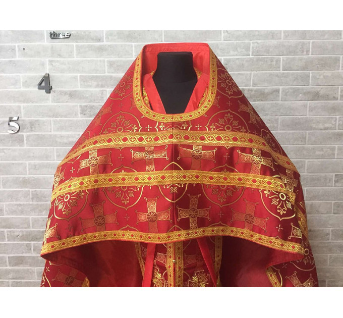 Rich red Slavic style vestments - Orthodox liturgical vestment set