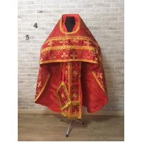 Rich red Slavic style vestments - Orthodox liturgical vestment set