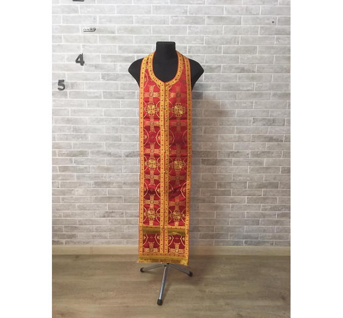 Rich red Slavic style vestments - Orthodox liturgical vestment set