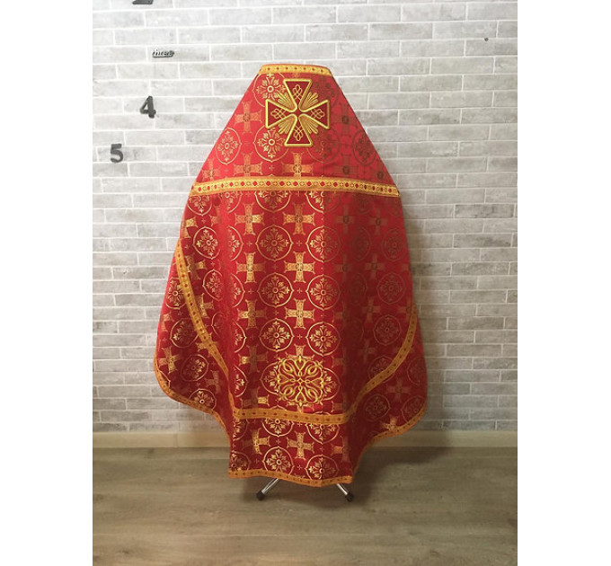 Rich red Slavic style vestments - Orthodox liturgical vestment set