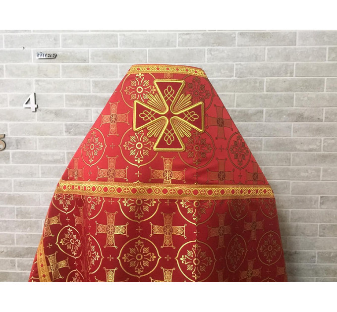Rich red Slavic style vestments - Orthodox liturgical vestment set