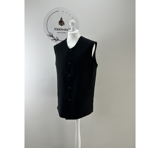 Winter Vest with pockets - Waistcoat in wool - Warming vest for cold season