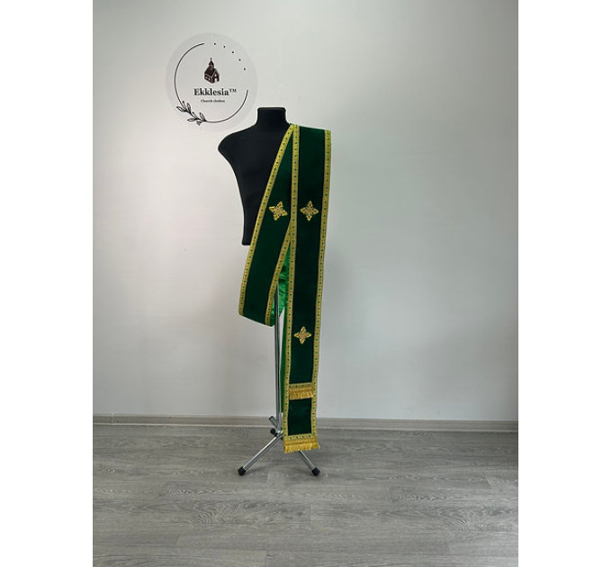 Double orarion in velvet - Protodeacon's orarion - Orthodox double orarion