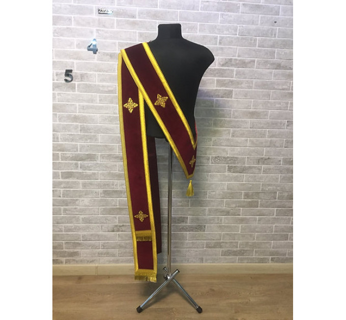 Double orarion in velvet - Protodeacon's orarion - Orthodox double orarion