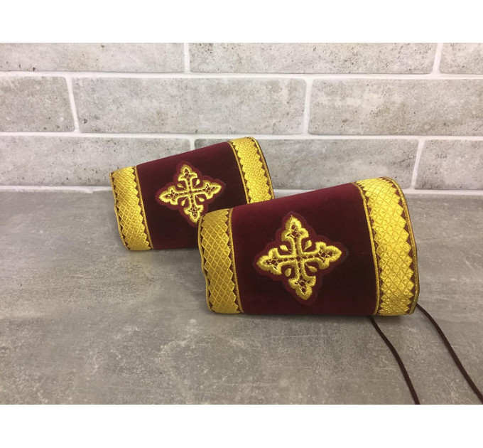 Double orarion in velvet - Protodeacon's orarion - Orthodox double orarion
