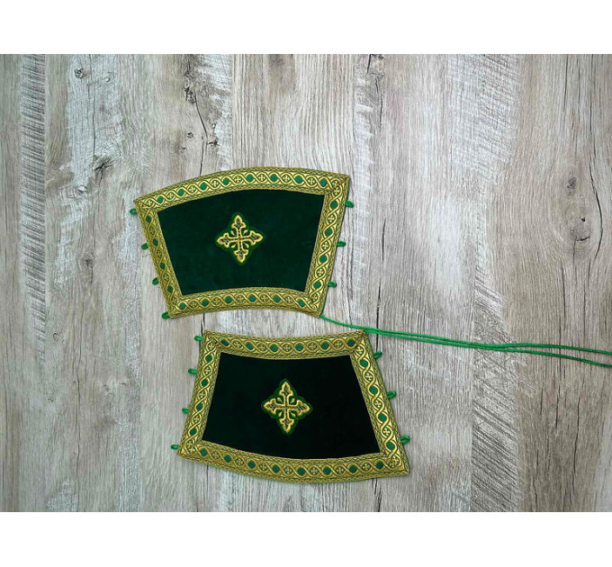 Double orarion in velvet - Protodeacon's orarion - Orthodox double orarion