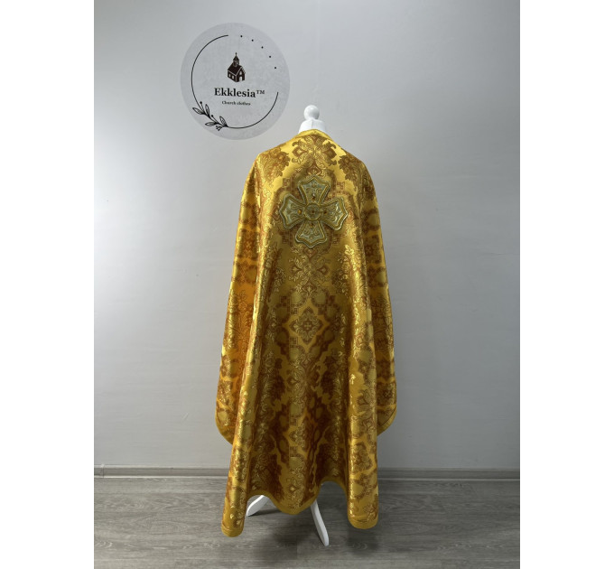 Rich gold priest vestment - Liturgical vestment on brocade - Church garment