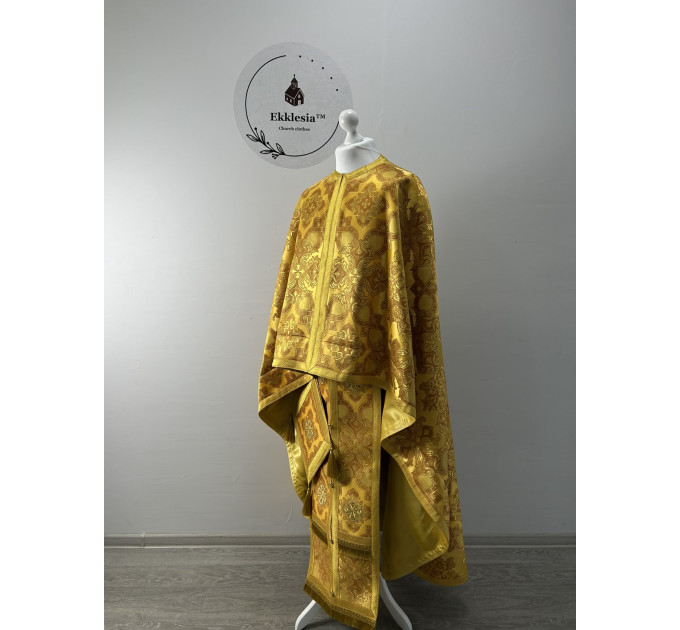 Rich gold priest vestment - Liturgical vestment on brocade - Church garment