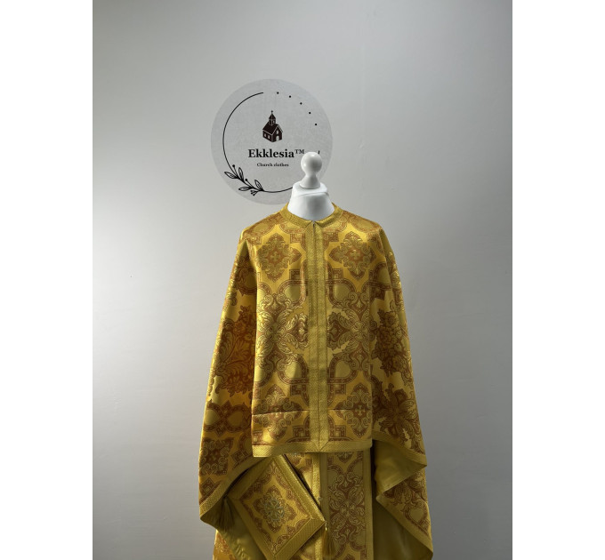 Rich gold priest vestment - Liturgical vestment on brocade - Church garment