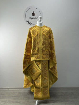 Rich gold priest vestment - Liturgical vestment on brocade - Church garment