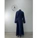 Basic St Petersburg style cassock in dark-blue gabardine - Simple embroidery