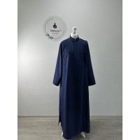 Basic St Petersburg style cassock in dark-blue gabardine - Simple embroidery