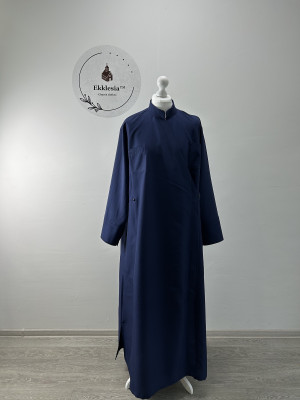 Basic St Petersburg style cassock in dark-blue gabardine - Simple embroidery