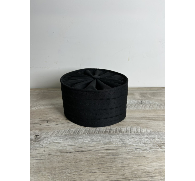 Greek Skufia - Greek style Skufia Calotte Black in gabardine - biretta head