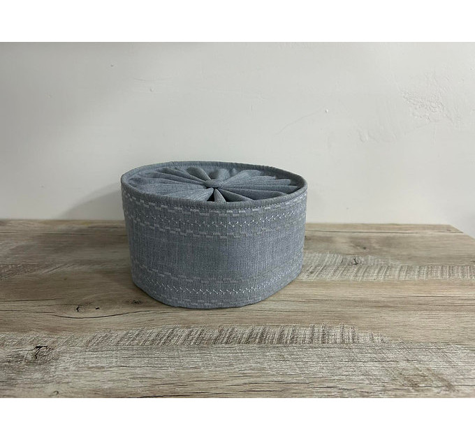 Greek Skufia - Greek style Skufia Calotte Black in linen-gabardine - biretta