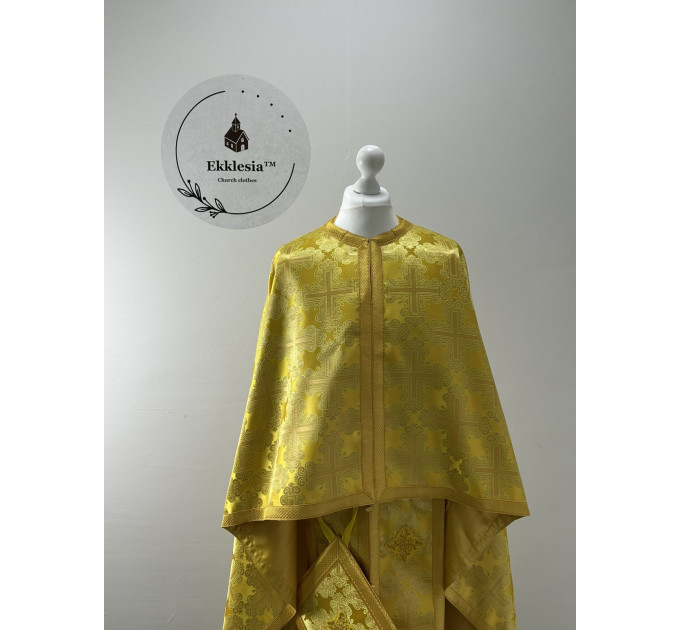 Priest vestment in Turkish silk - Greek style vestment in yellow brocade
