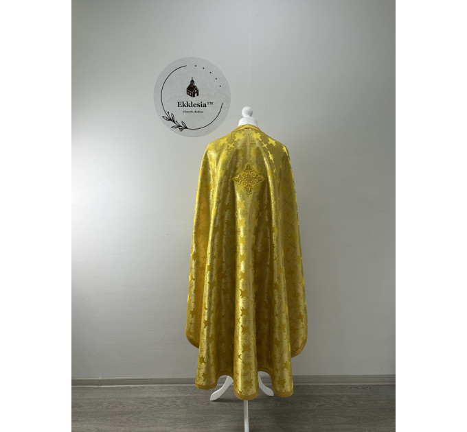 Priest vestment in Turkish silk - Greek style vestment in yellow brocade