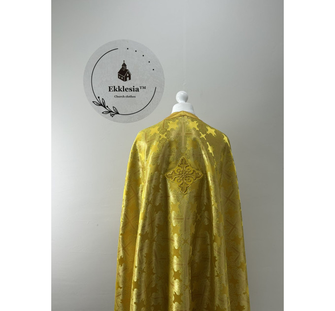 Priest vestment in Turkish silk - Greek style vestment in yellow brocade
