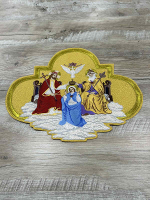 Application icon - Coronation of the Virgin Embroidered patch icon for vestment