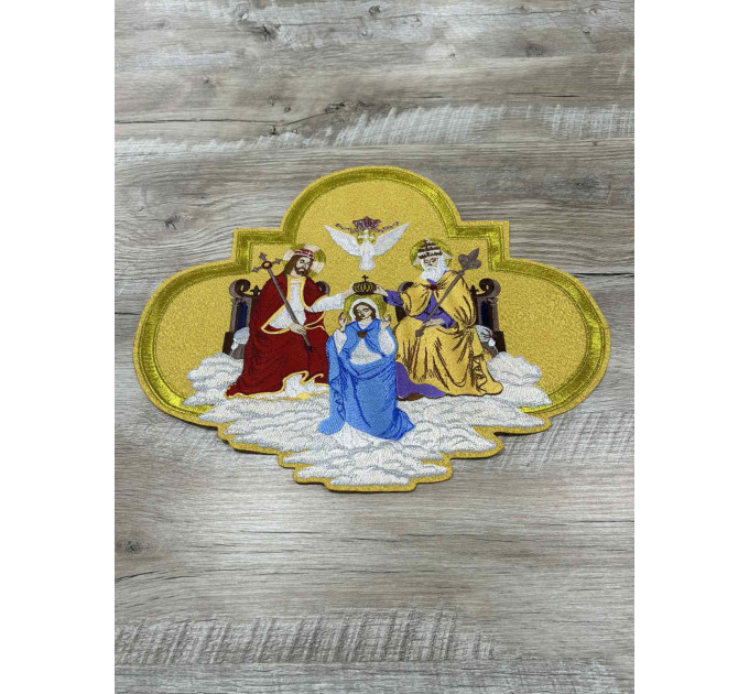 Application icon - Coronation of the Virgin Embroidered patch icon for vestment
