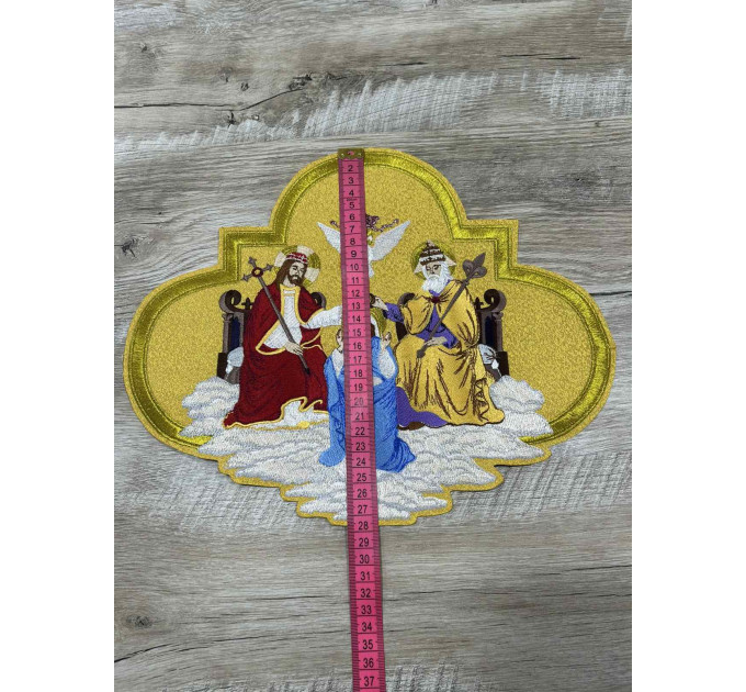Application icon - Coronation of the Virgin Embroidered patch icon for vestment