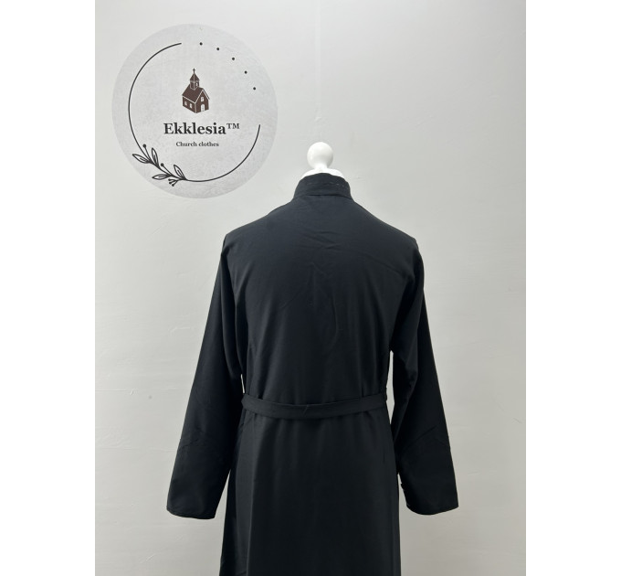 Orthodox cassock in thin summer cotton - Slavic style embroidered cassock