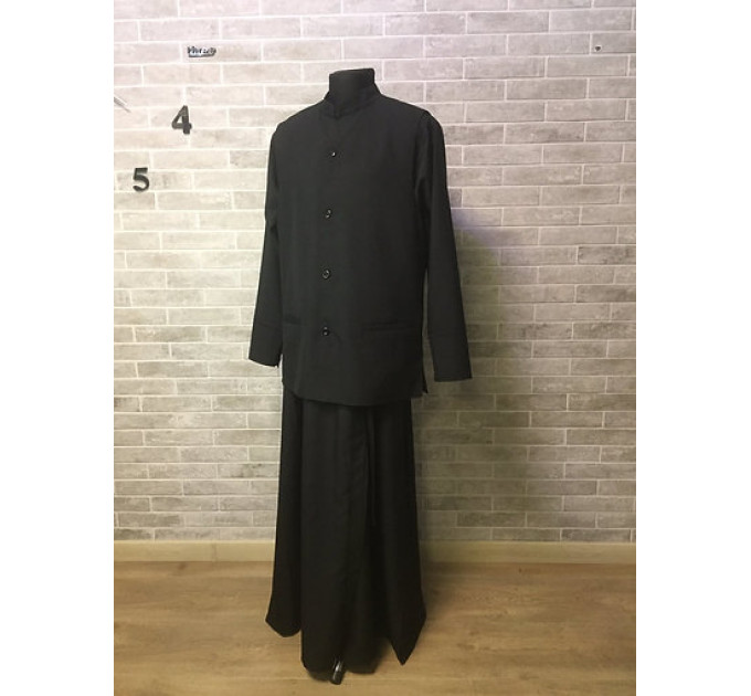 Set: cassock and vest - Embroidered Orthodox cassock and vest - Inner cassocock