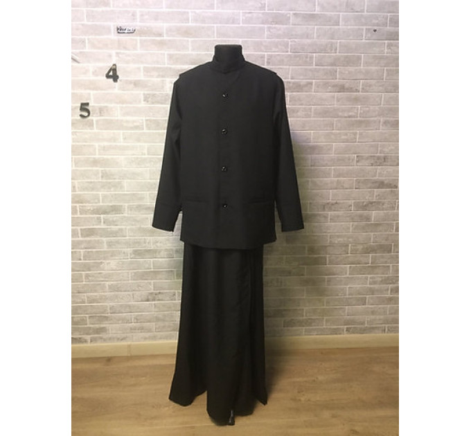 Set: cassock and vest - Embroidered Orthodox cassock and vest - Inner cassocock