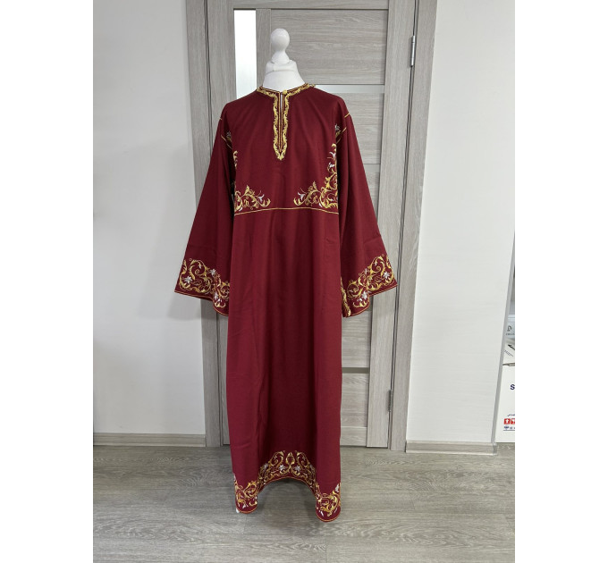 Embroidered Stichar - Sticharion on satin - Altar server reader robe