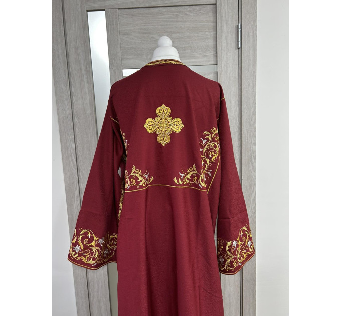 Embroidered Stichar - Sticharion on satin - Altar server reader robe