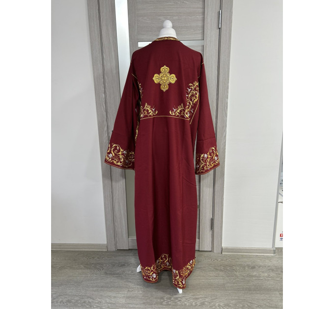 Embroidered Stichar - Sticharion on satin - Altar server reader robe