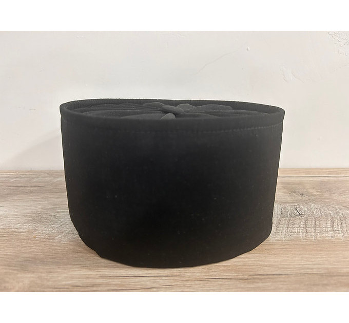 Greek Skufia - Greek style Skufia Calotte Black in wet silk - biretta
