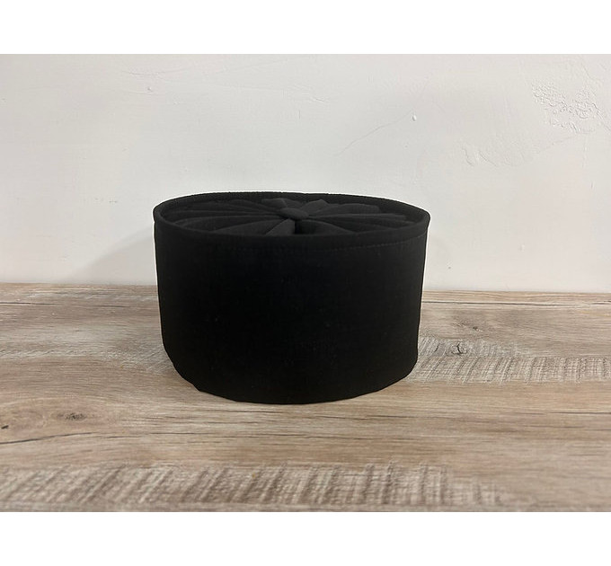 Greek Skufia - Greek style Skufia Calotte Black in wet silk - biretta