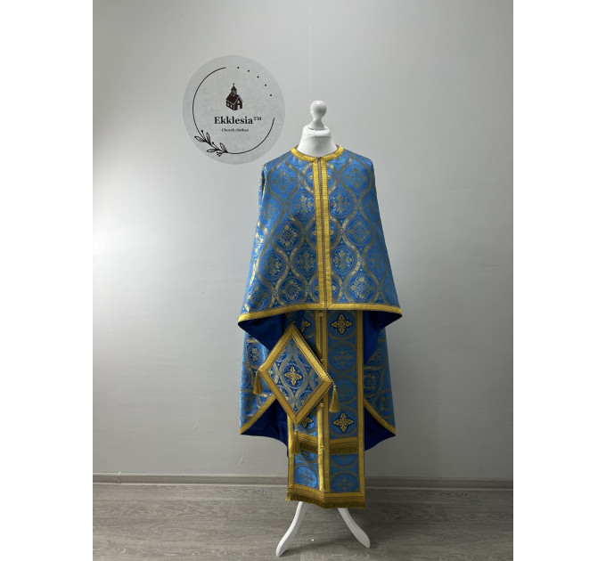 Greek vestment in brocade - Priest vestment - Liturgical costume for priest robe