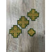Set of crosses for priest vestment in Slavic style - Embroidered patch crosses