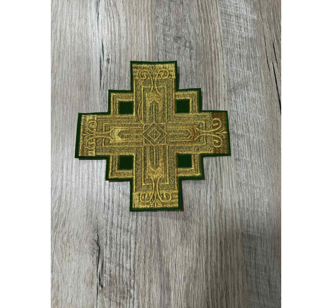 Set of crosses for priest vestment in Slavic style - Embroidered patch crosses