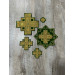 Set of crosses for priest vestment in Slavic style - Embroidered patch crosses