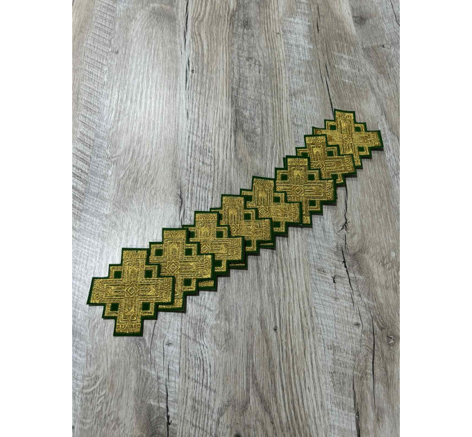 Set of crosses for priest vestment in Slavic style - Embroidered patch crosses