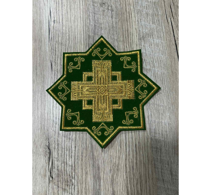 Set of crosses for priest vestment in Slavic style - Embroidered patch crosses