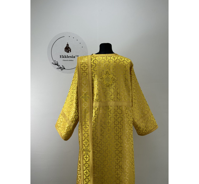 Yellow vestment for deacon - Stichar and orar - Stikharion and orario