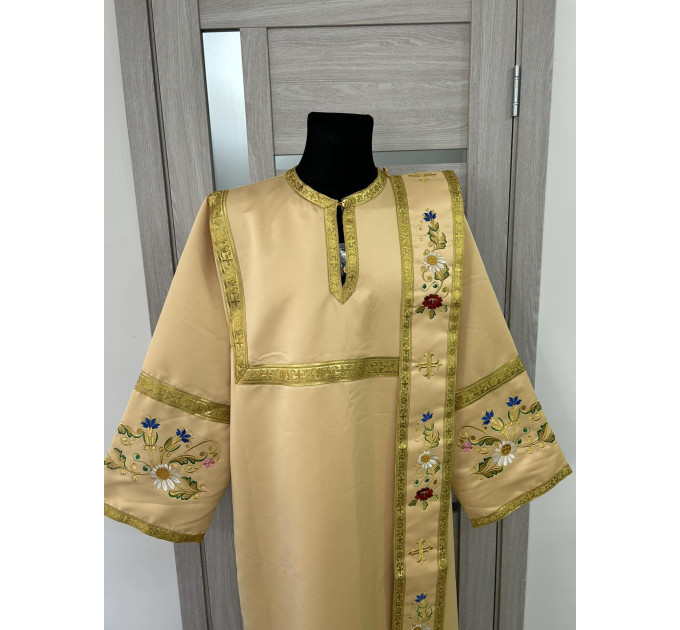 Embroidered deacon's Vestment with single orar - Stichar with orar and cuffs set
