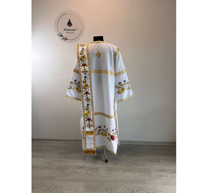 Embroidered deacon's Vestment with single orar - Stichar with orar and cuffs set