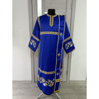 Embroidered vestment for deacon - Stichar, orar, cuffs on satin fabric