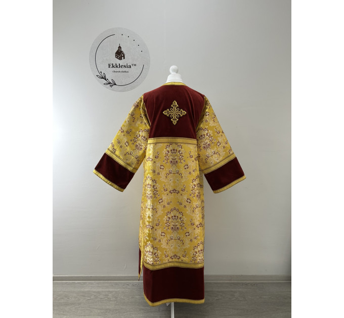 Сombined sticharion made of brocade and velvet - Altar boy robe - Altar Server