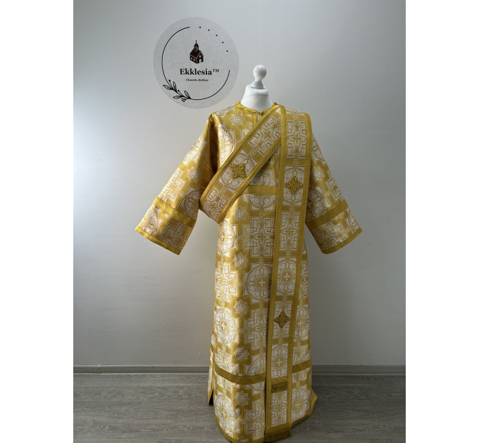 Stichar, orar, cuffs - Deacon's set on metallic brocade - Single or double orar