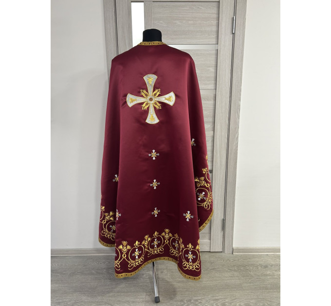 Embroidered Priest robe - Orthodox greek style vestment - Church attire toggery