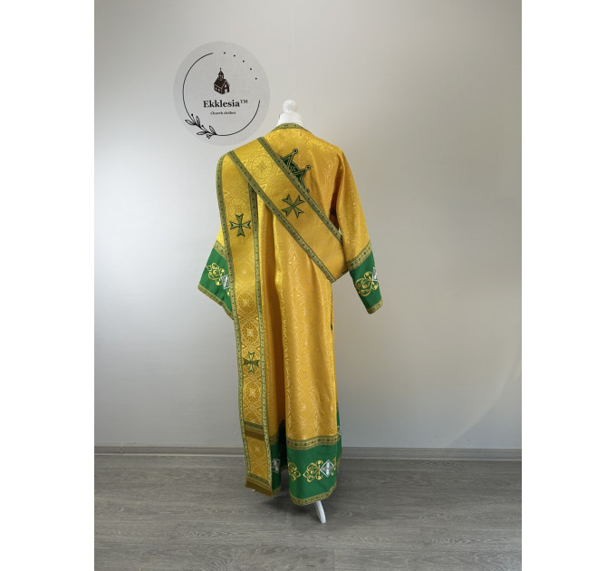 Embroidered deacon's vestment - Gabardine and brocadesticharion and orar